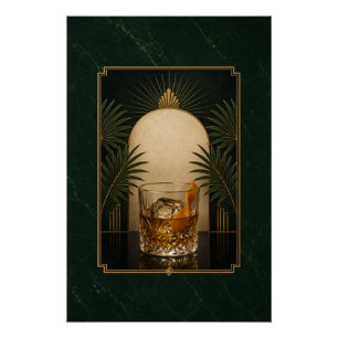Old Fashioned Art Deco Poster   Druckbare Speakeas