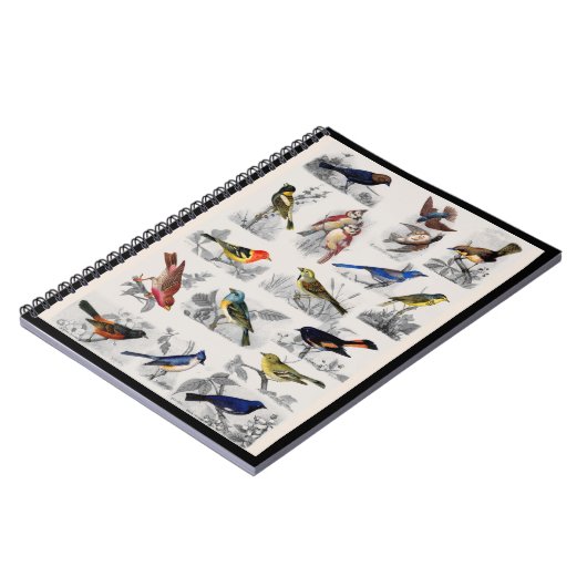 Old Fashioned Birds Notebook Notizblock (Linke Seite)