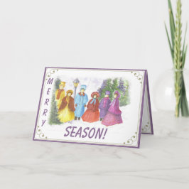 OLD FASHIONED CAROLERS MERRY SEASONS GREETING FEIERTAGSKARTE