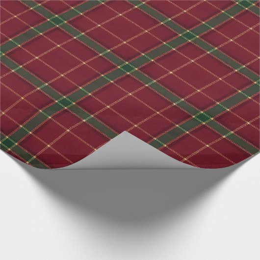Old-Fashioned Charm Holiday Plaid Geschenkpapier (Ecke)