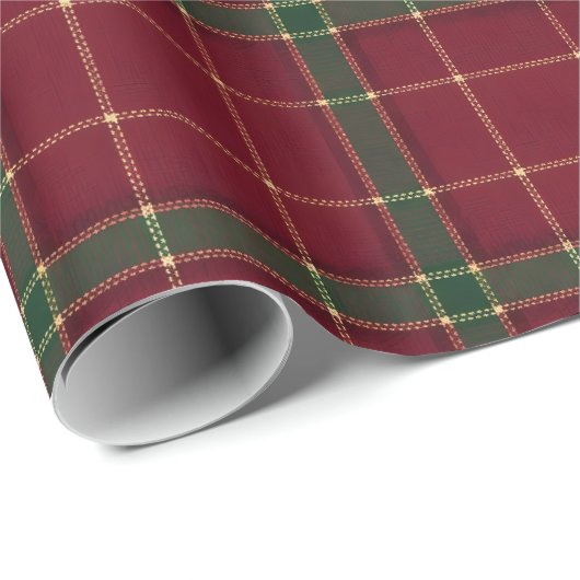 Old-Fashioned Charm Holiday Plaid Geschenkpapier (Rolleneckpunkt)