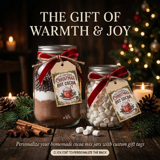 Old fashioned Christmas cocoa sign Geschenkanhänger
