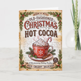 Old fashioned Christmas cocoa sign Karte