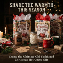 Old fashioned Christmas cocoa sign