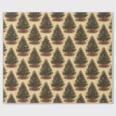 Old-Fashioned Christmas Tree Vintage Holiday Geschenkpapier (Flach)