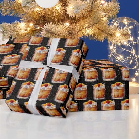 Old Fashioned Cocktail Geschenkpapier (Feiertage)
