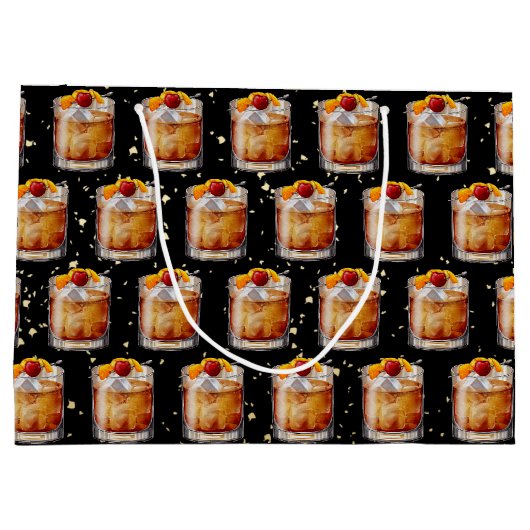 Old Fashioned Cocktail Große Geschenktüte (Rückseite)
