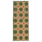 Old-fashioned Green Pine Red Lace Christmas Geschenktüte Für Weinflaschen (Rückseite)