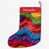 Old-Fashioned Knit Yarn Pattern Christmas Kleiner Weihnachtsstrumpf (Rückseite)