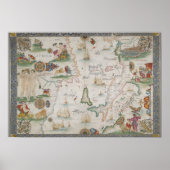 Old fashioned Mediterranean sea map Poster (Vorne)