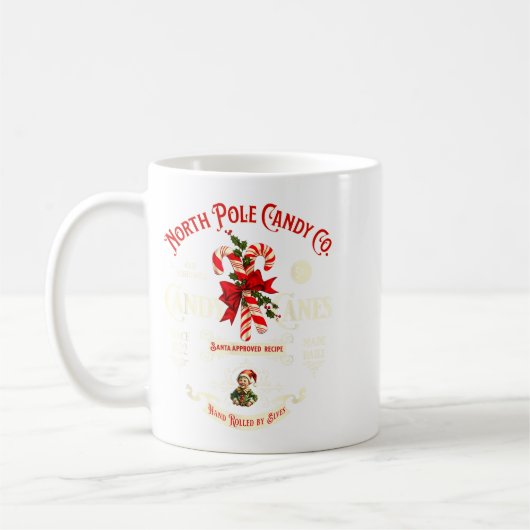 Old Fashioned North Le Candy Cane Company Elf Chri Kaffeetasse (Links)