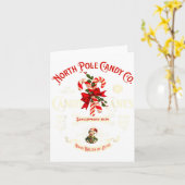 Old Fashioned North Le Candy Cane Company Elf Chri Karte (Gelbe Blume)