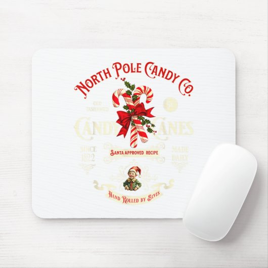 Old Fashioned North Le Candy Cane Company Elf Chri Mousepad (Mit Mouse)
