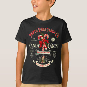 Old Fashioned North Le Candy Cane Company Elf Chri T-Shirt