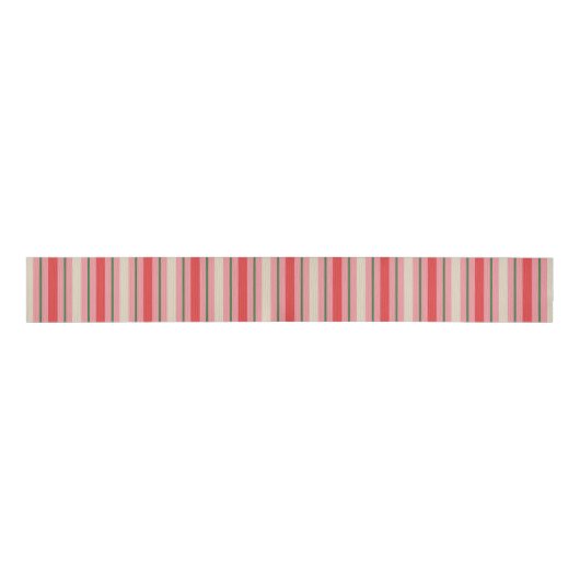 Old Fashioned Retro Christmas Stripe Pattern Pink Ripsband (Vorderseite)