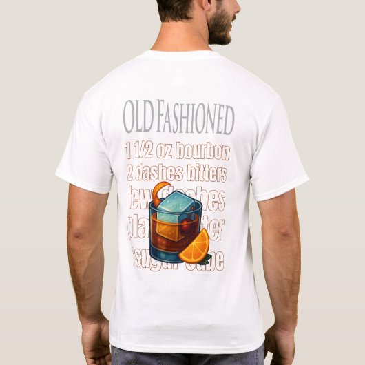 Old Fashioned T-Shirt – Classic Whiskey Cocktail (Rückseite)