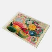 Old fashioned vegetable fruit flower seed advertis fußmatte (Schrägansicht)