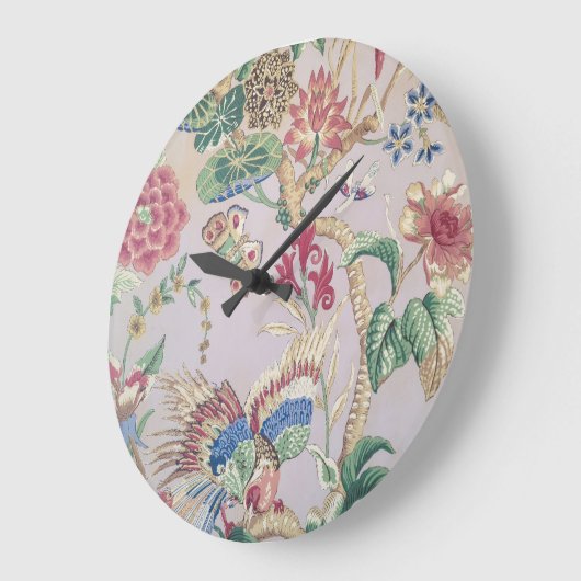Old-fashioned Wallpaper Pattern Große Wanduhr (Winkel)