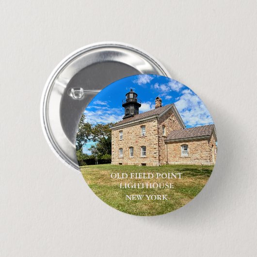 Old Field Point Lighthouse, New York Button (Vorne & Hinten)