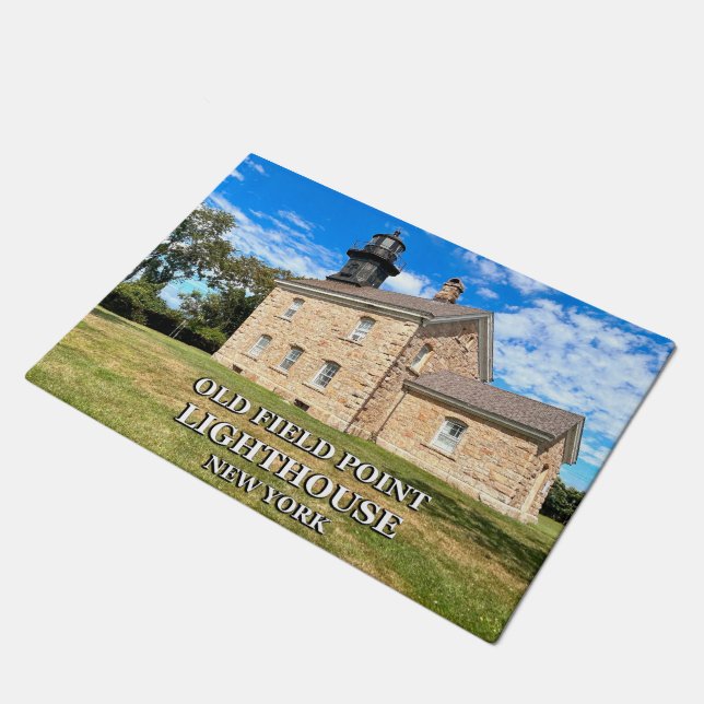 Old Field Point Lighthouse, New York Door Mat Fußmatte (Schrägansicht)