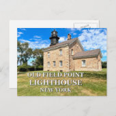 Old Field Point Lighthouse, New York Postcard Postkarte (Vorne/Hinten)