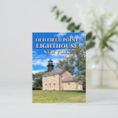 Old Field Point Lighthouse, New York Postcard Postkarte (Stehend Vorderseite)
