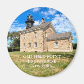 Old Field Point Lighthouse, New York Round Magnet (Vorne)