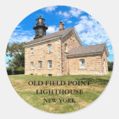 Old Field Point Lighthouse New York Round Stickers (Vorderseite)