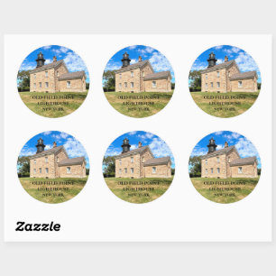 Old Field Point Lighthouse New York Round Stickers
