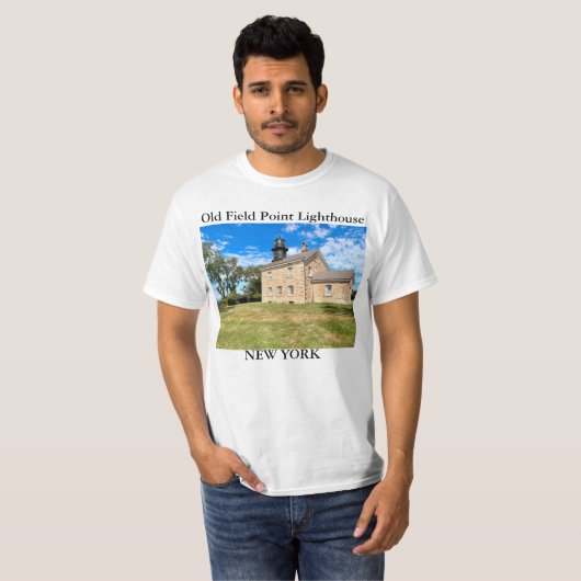 Old Field Point Lighthouse, New Yorker T - Shirt (Vorne ganz)