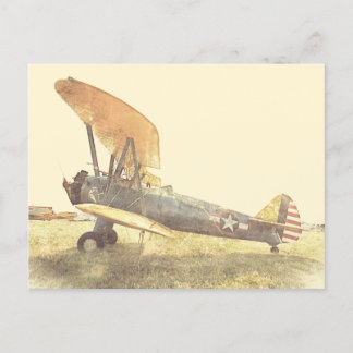 Old Fighter Biplane Airplanes Postcard Postkarte
