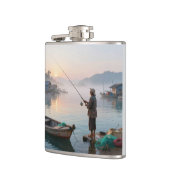 Old fisherman at sunrise flachmann (Links)