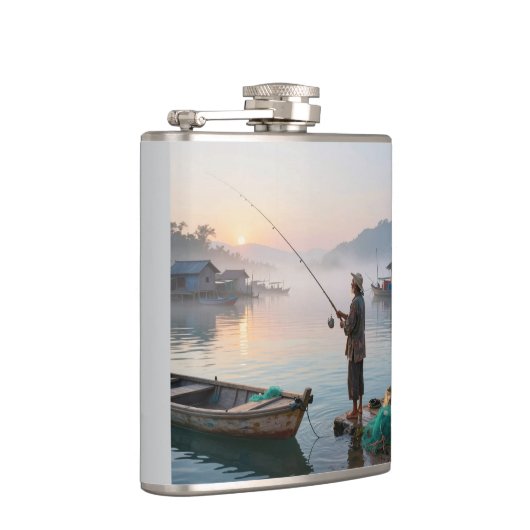 Old fisherman at sunrise flachmann (Rechts)