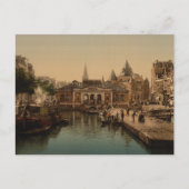 Old Fishmarket and Bourse, Amsterdam, Niederlande Postkarte (Vorderseite)