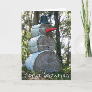 Old Florida Snowman Card Feiertagskarte