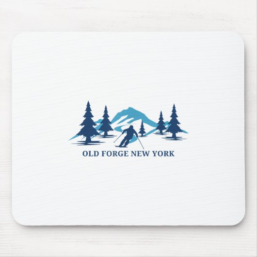 Old Forge New York Ski Resort Skifahrer _1 Mousepad (Vorne)