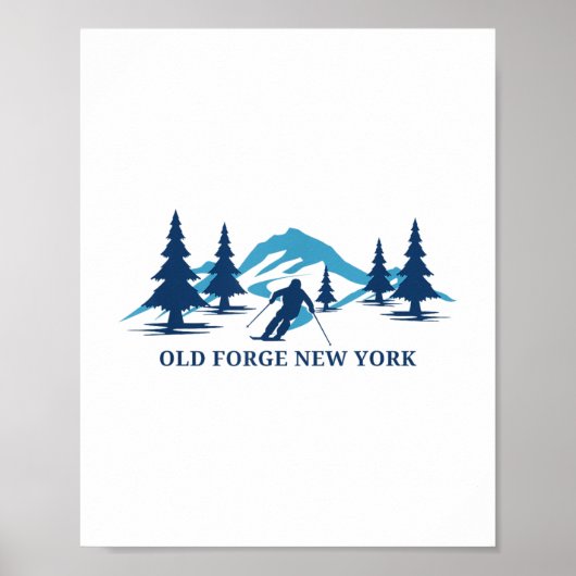 Old Forge New York Ski Resort Skifahrer _1 Poster (Vorne)