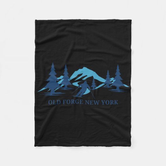 Old Forge New York Ski Resort Skifahrer Fleecedecke (Vorderseite)