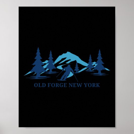 Old Forge New York Ski Resort Skifahrer Poster (Vorne)