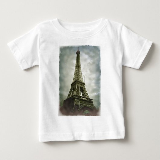 Old Foto Effect Eiffel Tower Paris Baby T-shirt (Vorderseite)