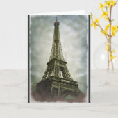 Old Foto Effect Eiffel Tower Paris Karte (Gelbe Blume)