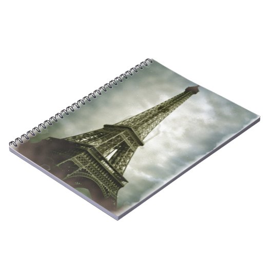 Old Foto Effect Eiffel Tower Paris Notizblock (Linke Seite)