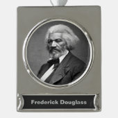 Old Fr3d3rick Bailey Douglas African American Hero Banner-Ornament Silber (Vorderseite)