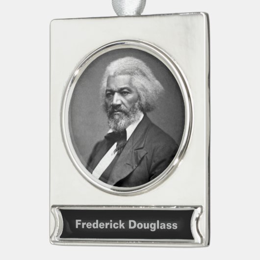 Old Fr3d3rick Bailey Douglas African American Hero Banner-Ornament Silber (Links)