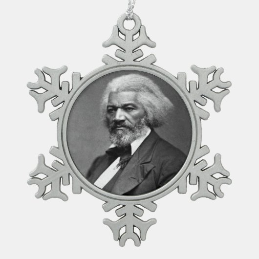 Old Fr3d3rick Bailey Douglas African American Hero Schneeflocken Zinn-Ornament (Vorderseite)