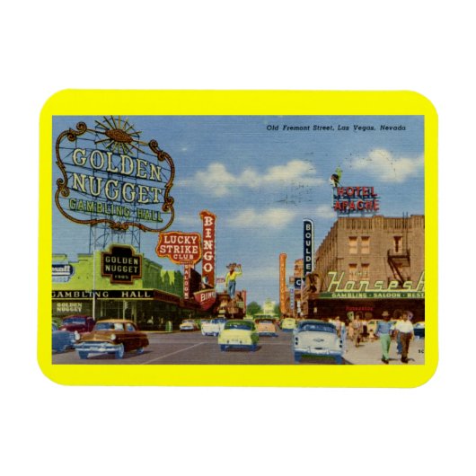 Old Fremont St., Las Vegas Vintag Magnet (Horizontal)
