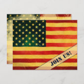 Old Friends American Flag Wiedersehen Einladung (Vorne/Hinten)