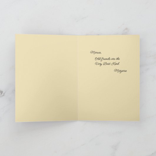 Old Friends Best Friends Grußkarte Dankeskarte (Innenseite)