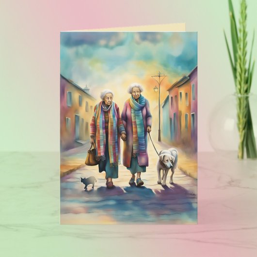 Old Friends Best Friends Grußkarte Dankeskarte