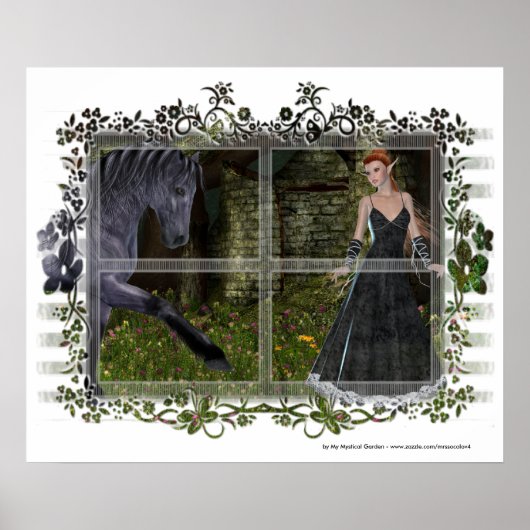 'Old Friends' D2 - Elf & Black Horse Poster/Print Poster (Vorne)